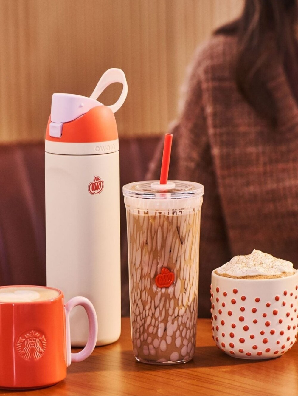 Starbucks NEW Release Fall Glass Tumber 16oz With Straw And Lid